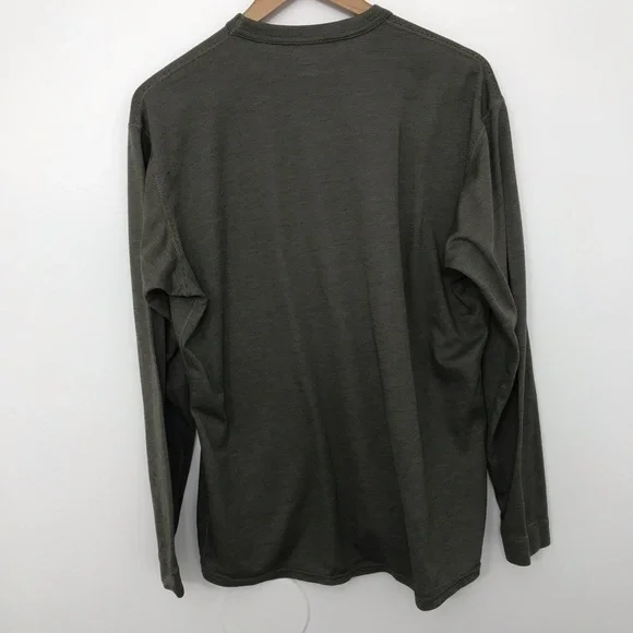 Sold* Patagonia Capilene Shirt Mens Size Large Long Sleeve Olive Green Base Laye - Picture 3 of 11